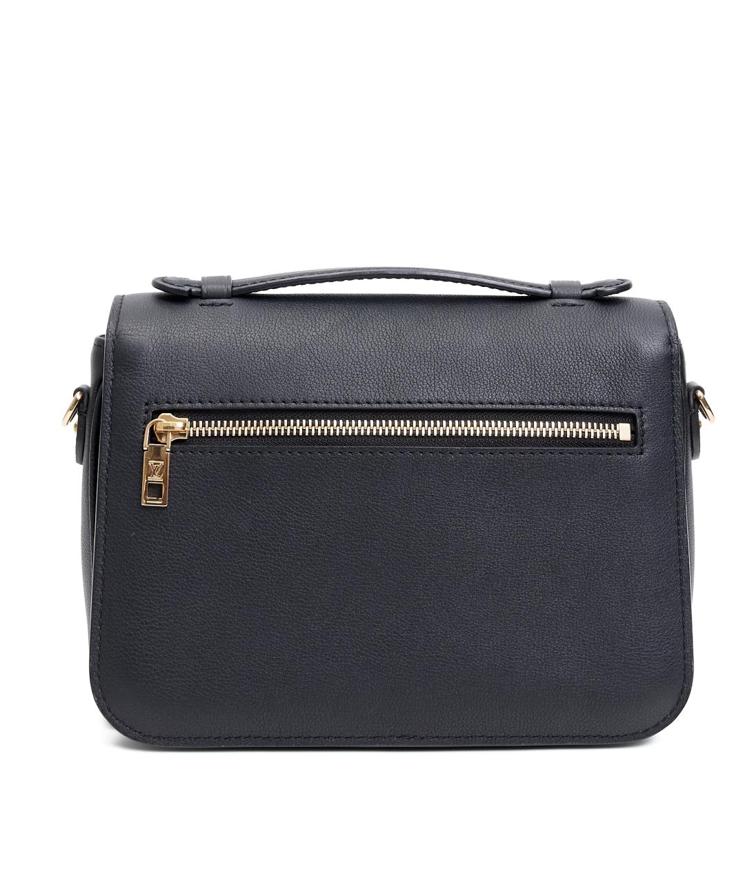 LOUIS VUITTON Черная кожаная сумка с короткими ручками, фото 3