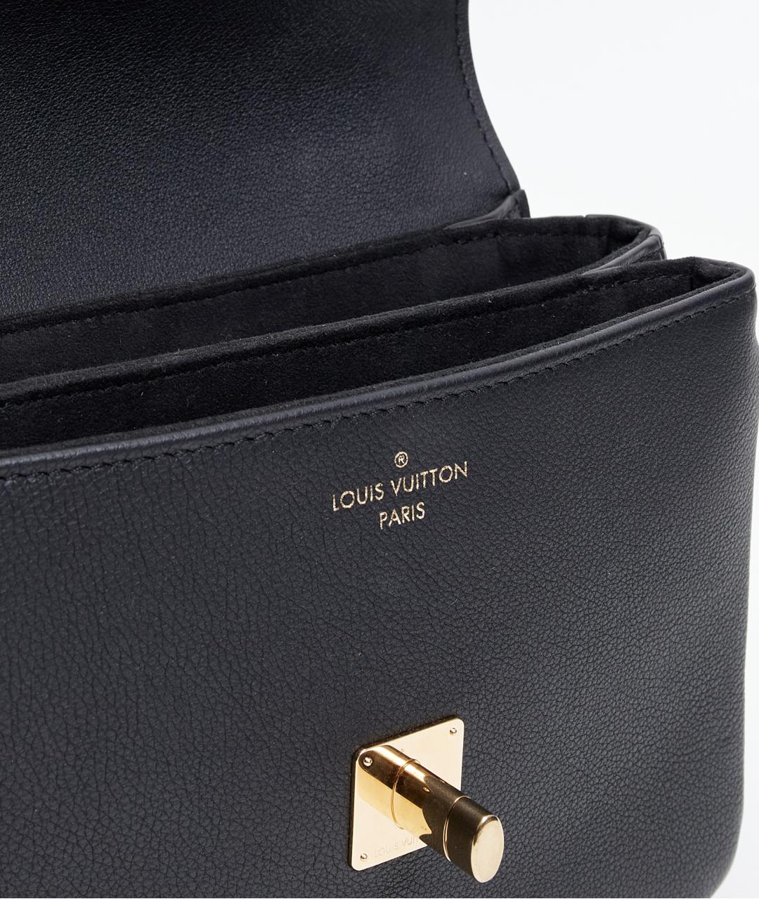 LOUIS VUITTON Черная кожаная сумка с короткими ручками, фото 6