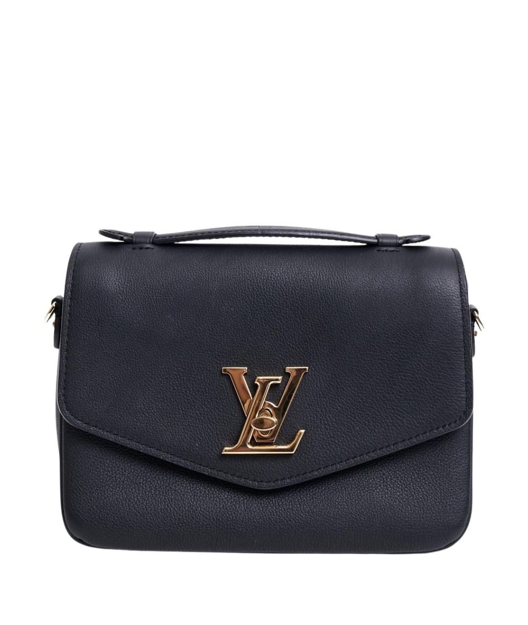 LOUIS VUITTON Черная кожаная сумка с короткими ручками, фото 1