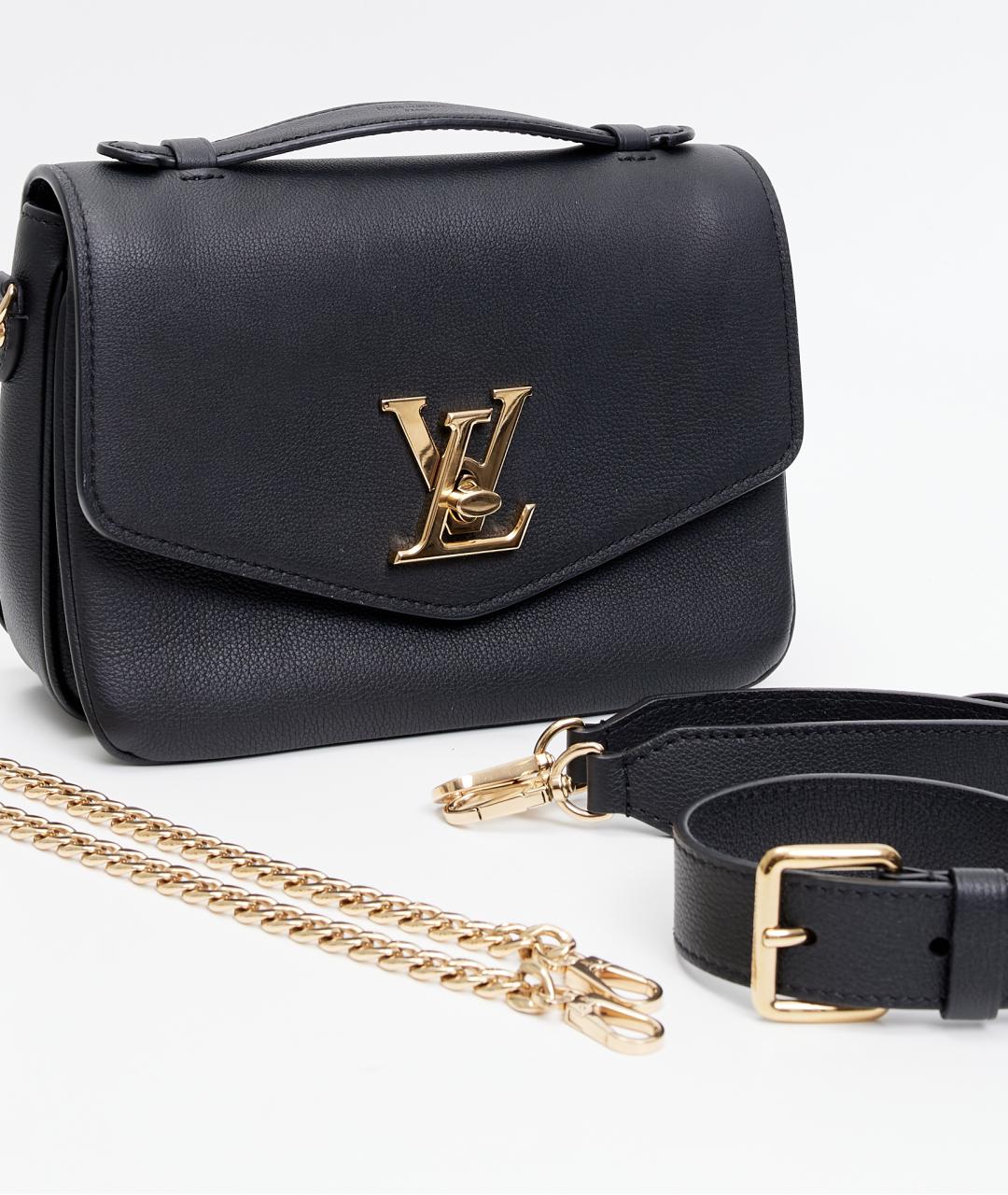 LOUIS VUITTON Черная кожаная сумка с короткими ручками, фото 4