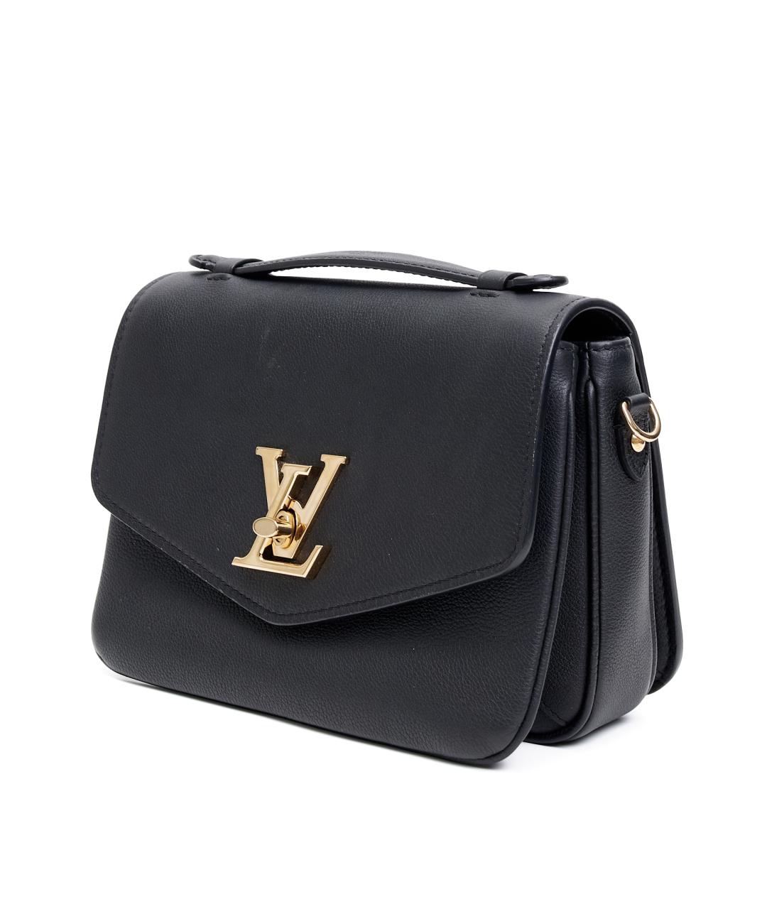 LOUIS VUITTON Черная кожаная сумка с короткими ручками, фото 2