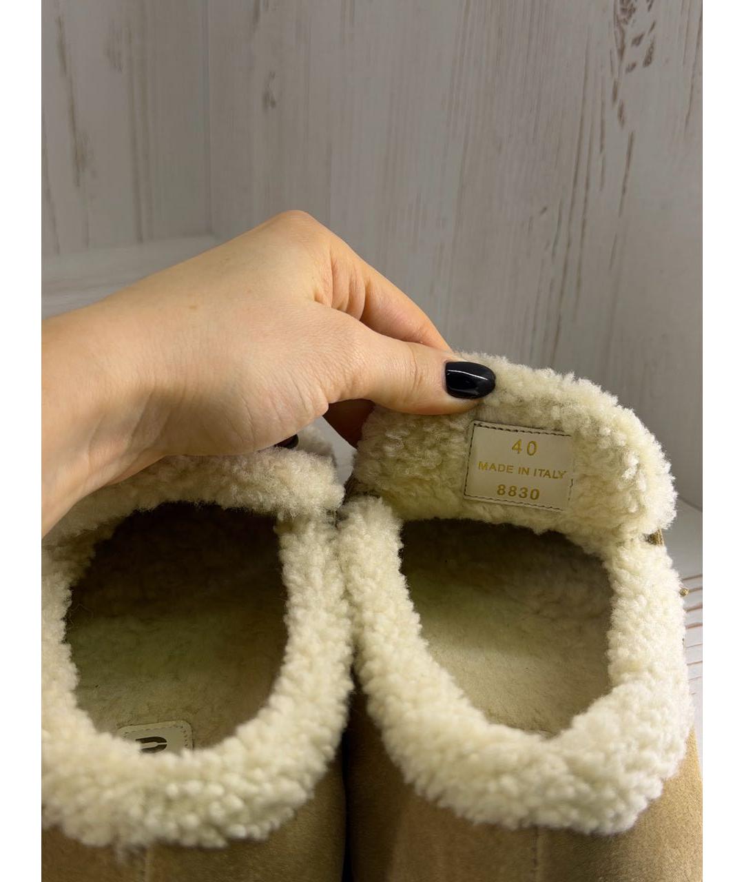 CELINE Бежевые замшевые лоферы, фото 4