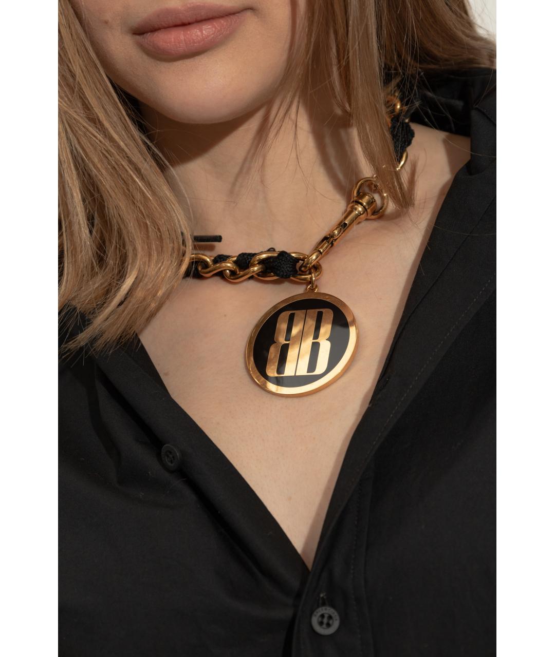BALENCIAGA Золотое латунное колье, фото 2
