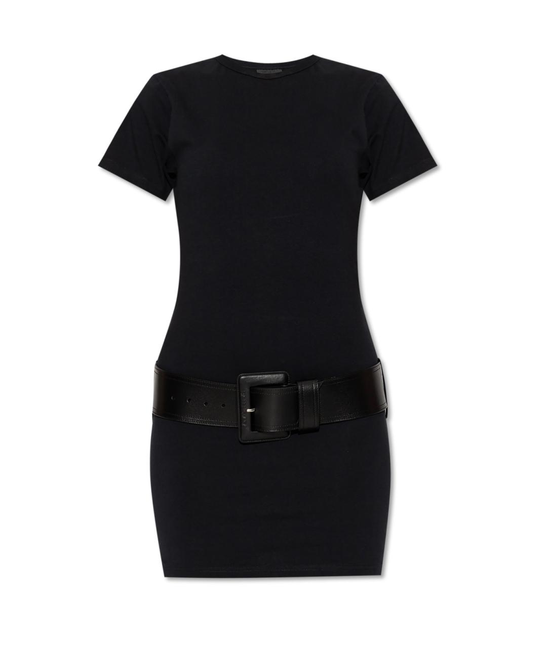 BALENCIAGA Черное хлопко-эластановое коктейльное платье, фото 1