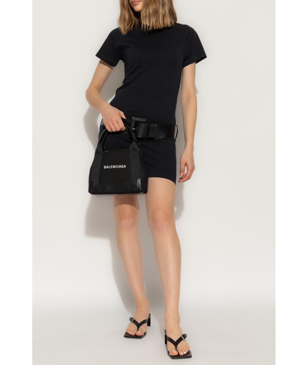 BALENCIAGA Черное хлопко-эластановое коктейльное платье, фото 7