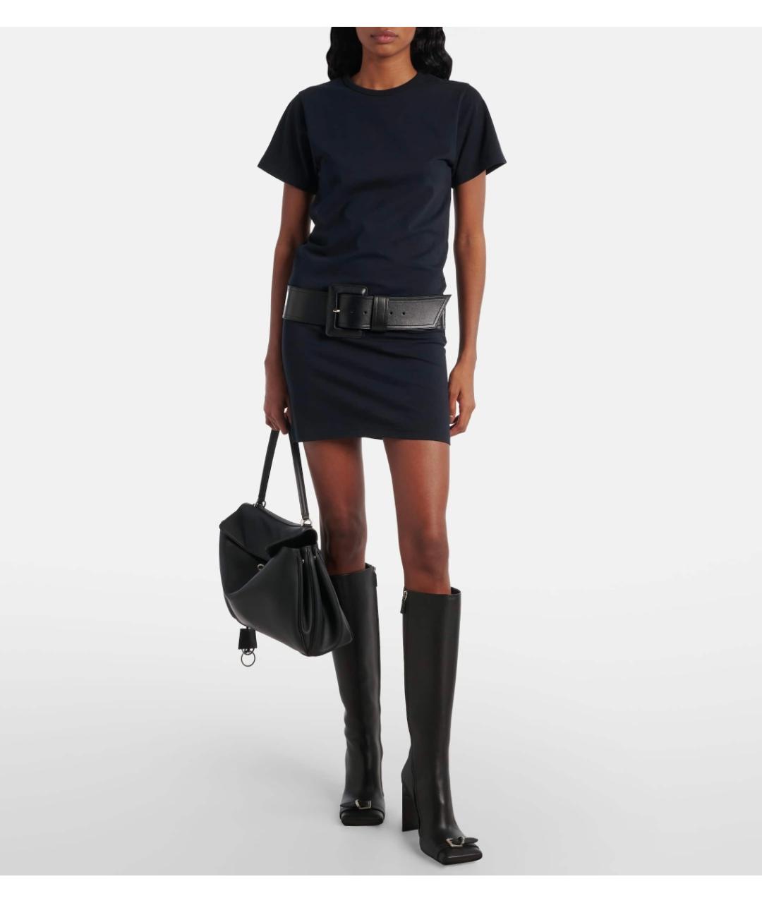 BALENCIAGA Черное хлопко-эластановое коктейльное платье, фото 2