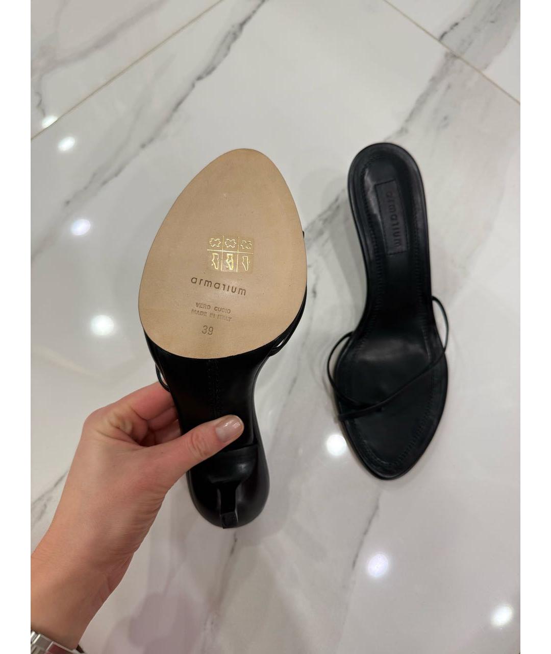 ARMARIUM Черные кожаные босоножки, фото 5