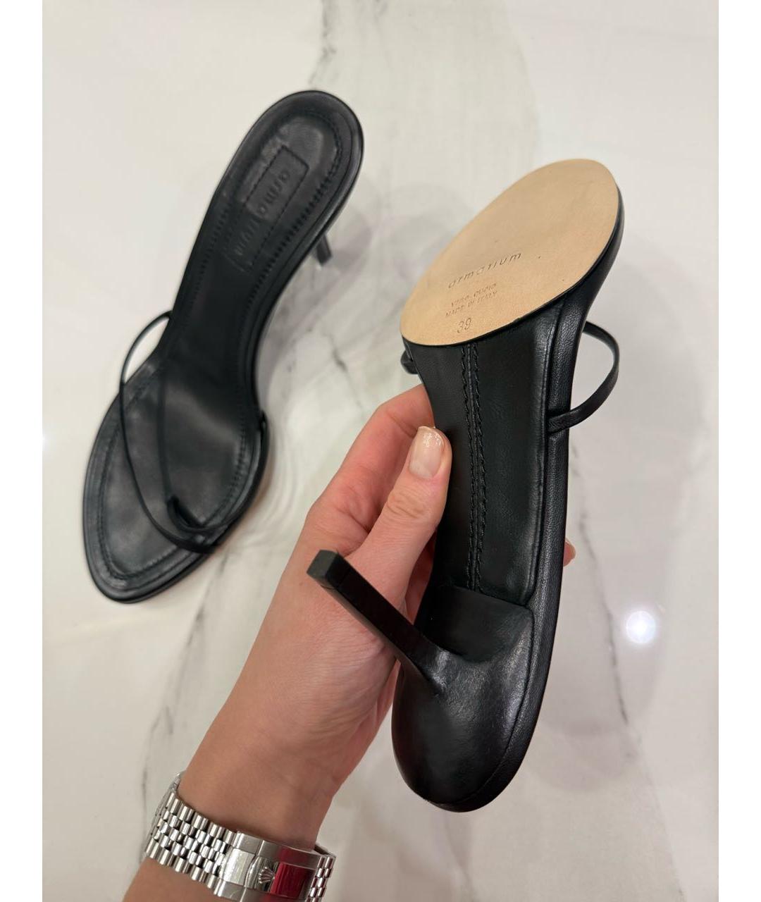 ARMARIUM Черные кожаные босоножки, фото 6