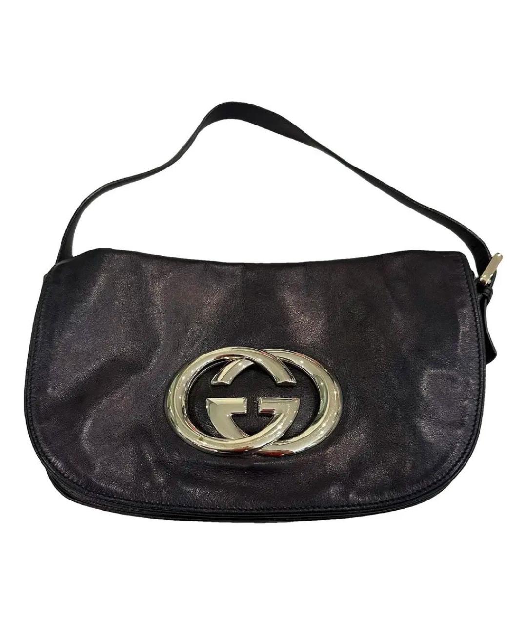 GUCCI Черная кожаная сумка через плечо, фото 1