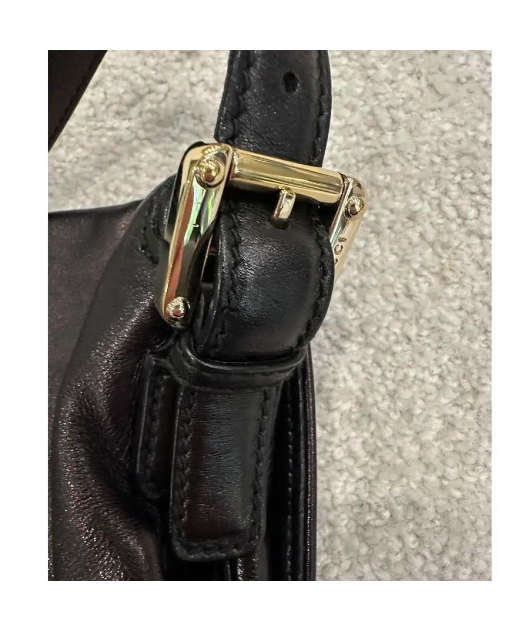 GUCCI Черная кожаная сумка через плечо, фото 3