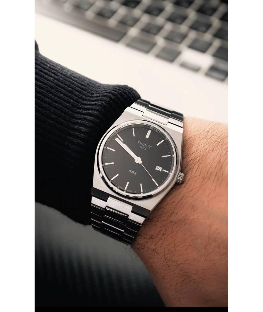 TISSOT Черные стальные часы, фото 6