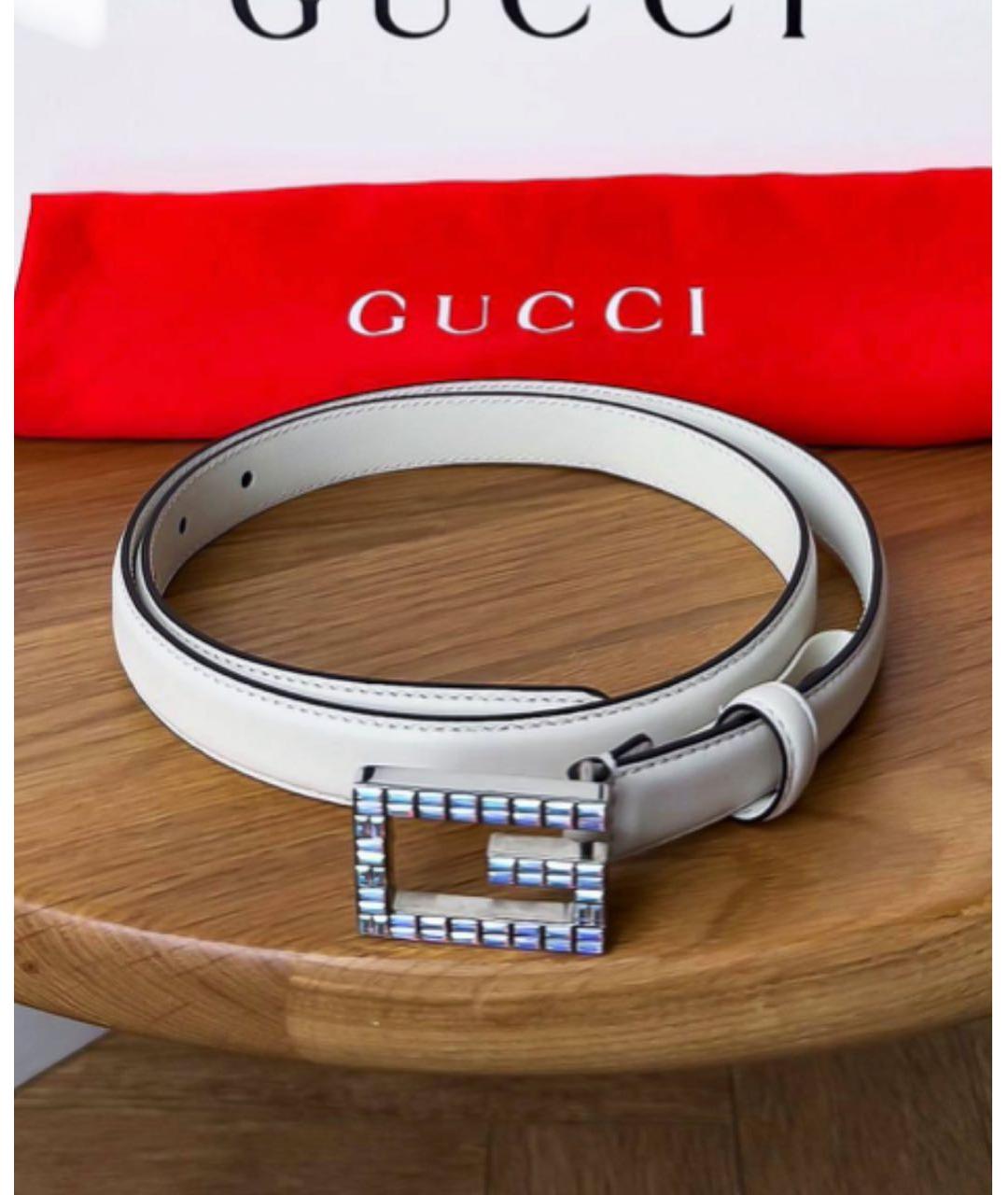 GUCCI Белый кожаный ремень, фото 6