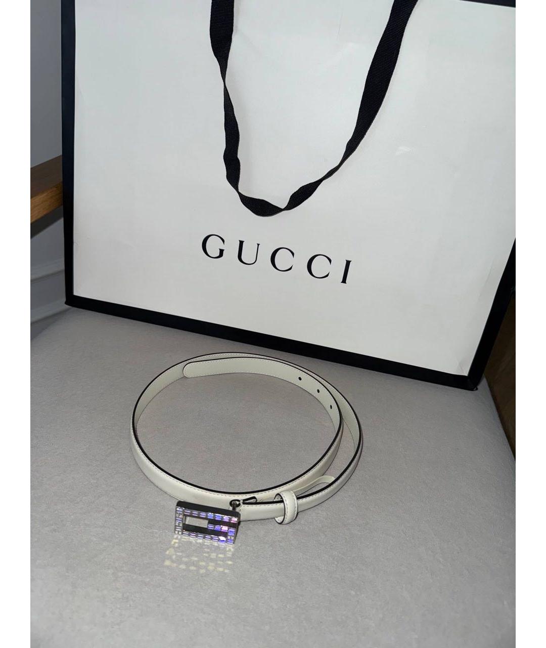 GUCCI Белый кожаный ремень, фото 5