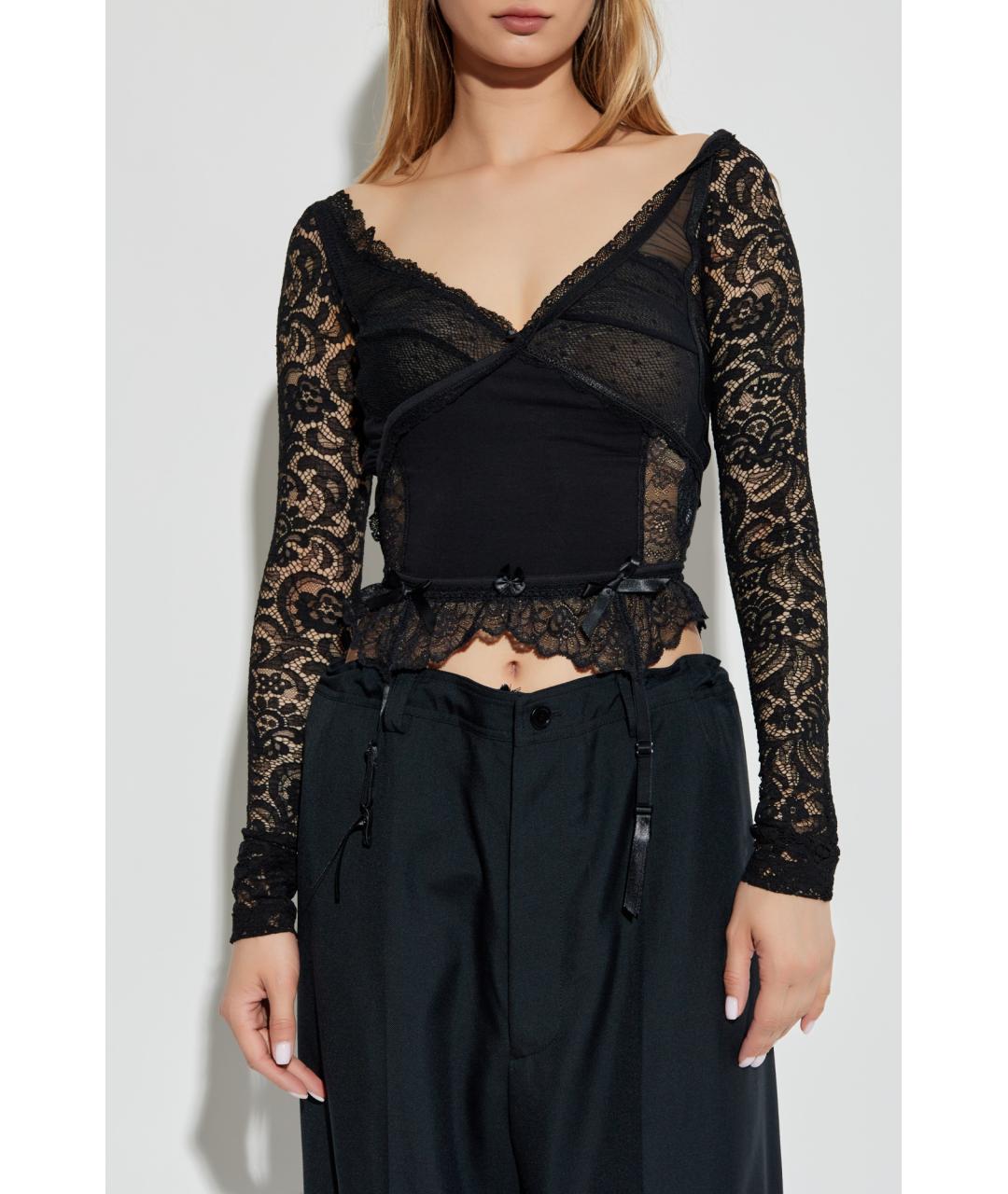 BALENCIAGA Черная вискозная блузы, фото 3