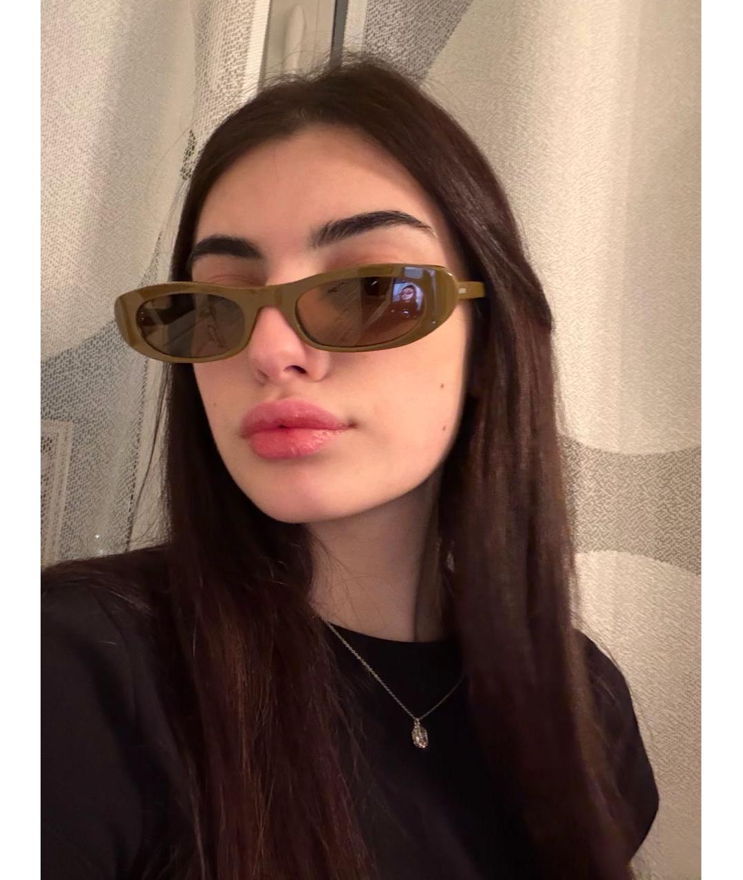 SAINT LAURENT Хаки пластиковые солнцезащитные очки, фото 5