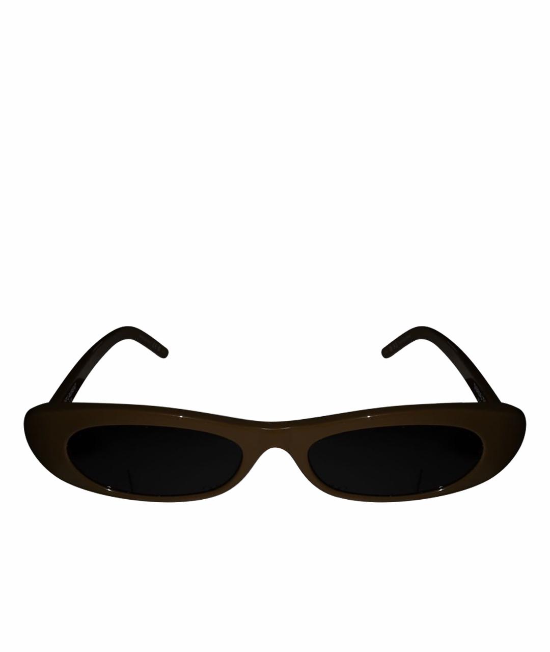 SAINT LAURENT Хаки пластиковые солнцезащитные очки, фото 1