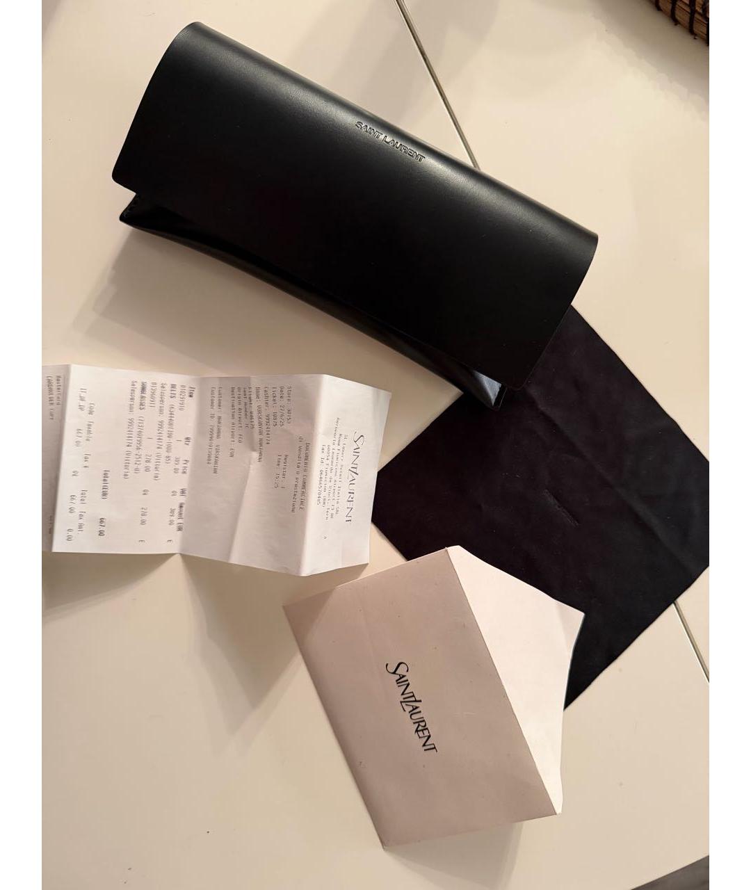 SAINT LAURENT Хаки пластиковые солнцезащитные очки, фото 4