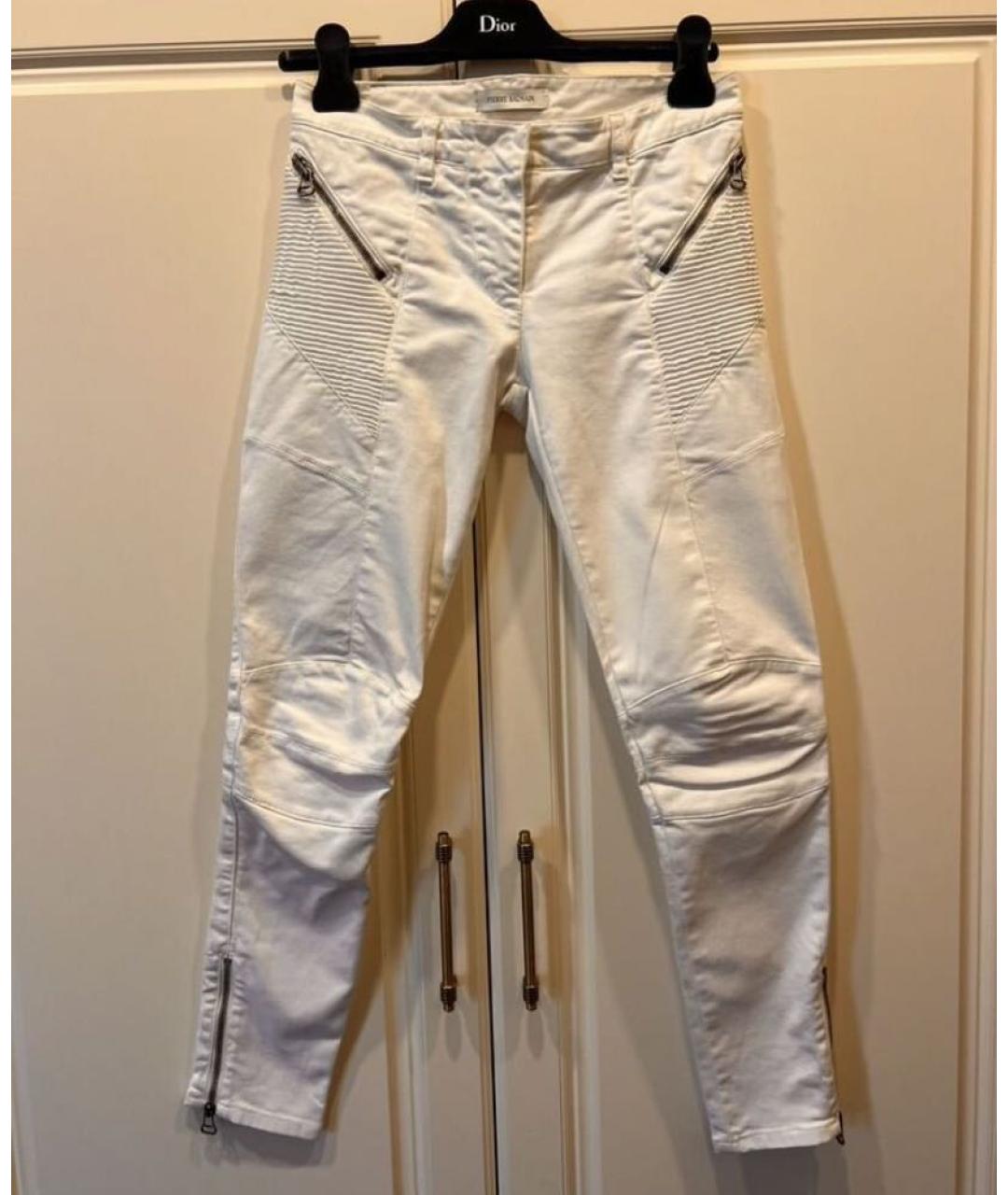 PIERRE BALMAIN Белые хлопко-эластановые джинсы слим, фото 6