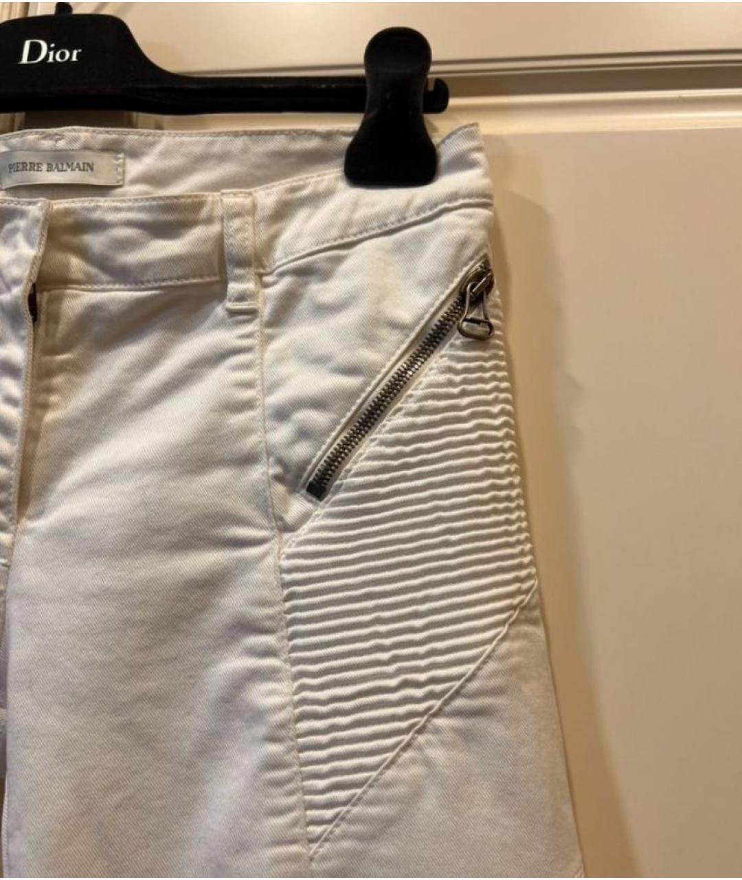 PIERRE BALMAIN Белые хлопко-эластановые джинсы слим, фото 5