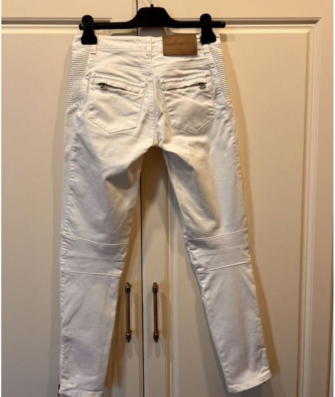 PIERRE BALMAIN Белые хлопко-эластановые джинсы слим, фото 2