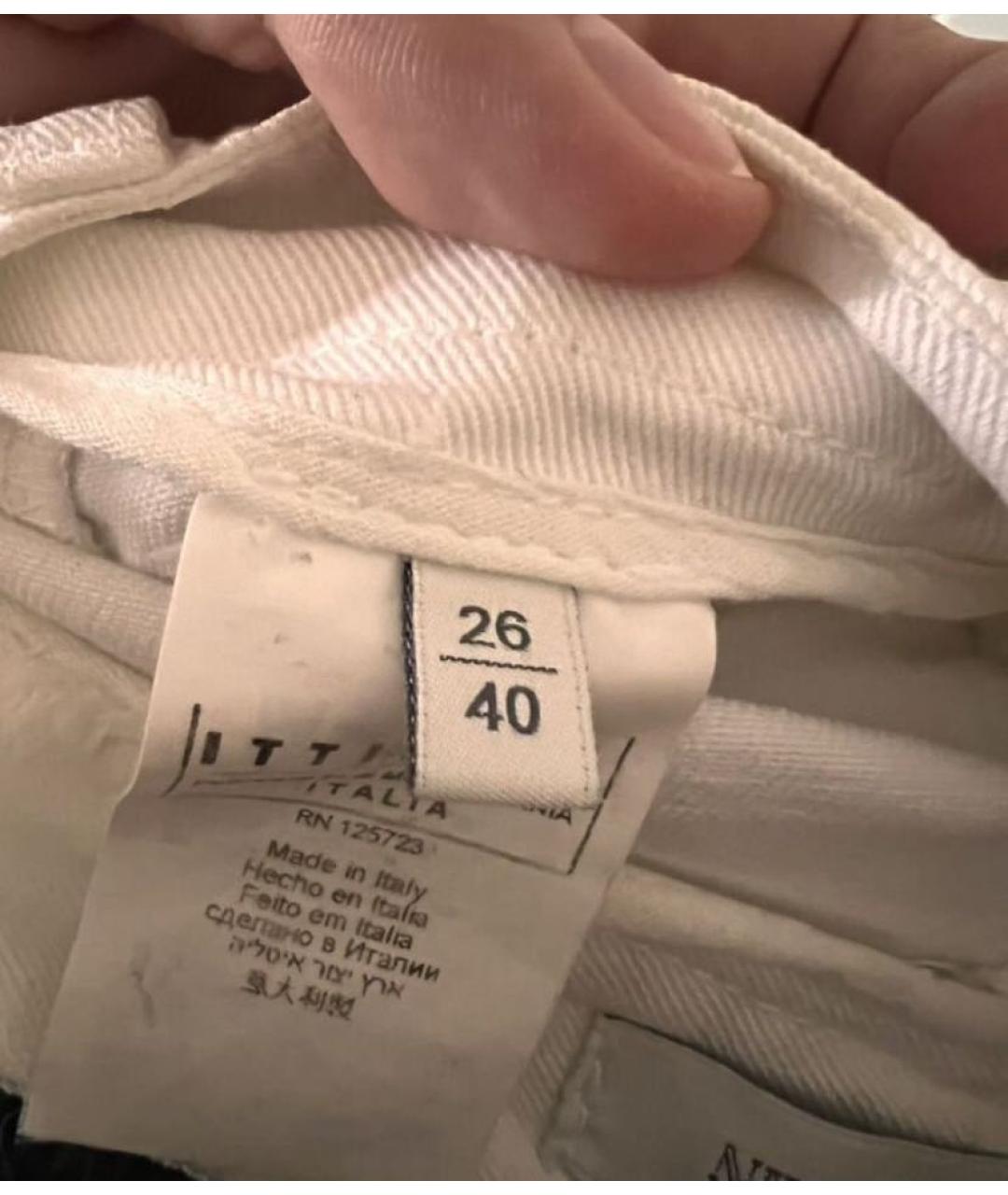 PIERRE BALMAIN Белые хлопко-эластановые джинсы слим, фото 3