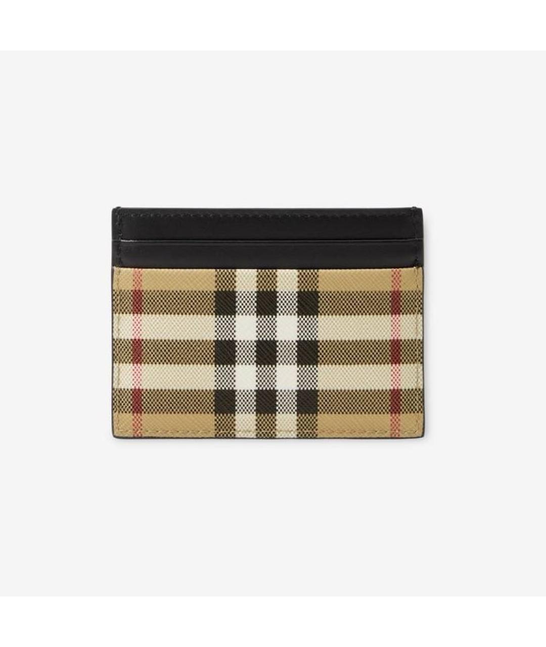 BURBERRY Бежевый кожаный кардхолдер, фото 2