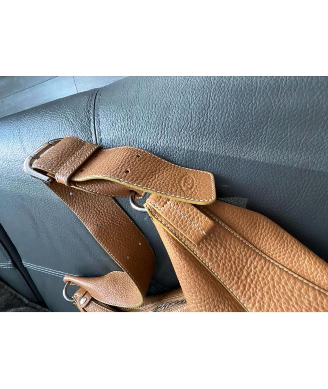 TOD'S Горчичная кожаная сумка тоут, фото 3