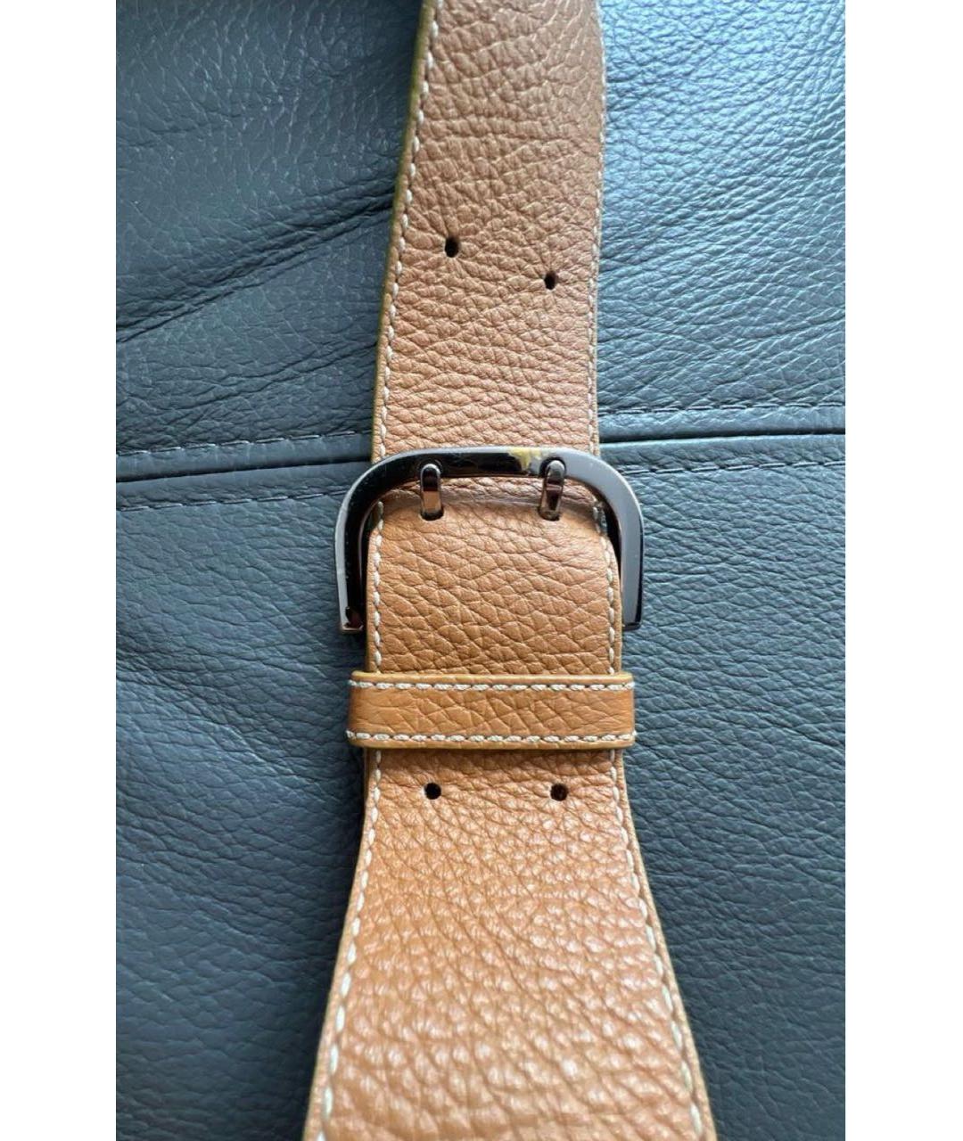 TOD'S Горчичная кожаная сумка тоут, фото 5