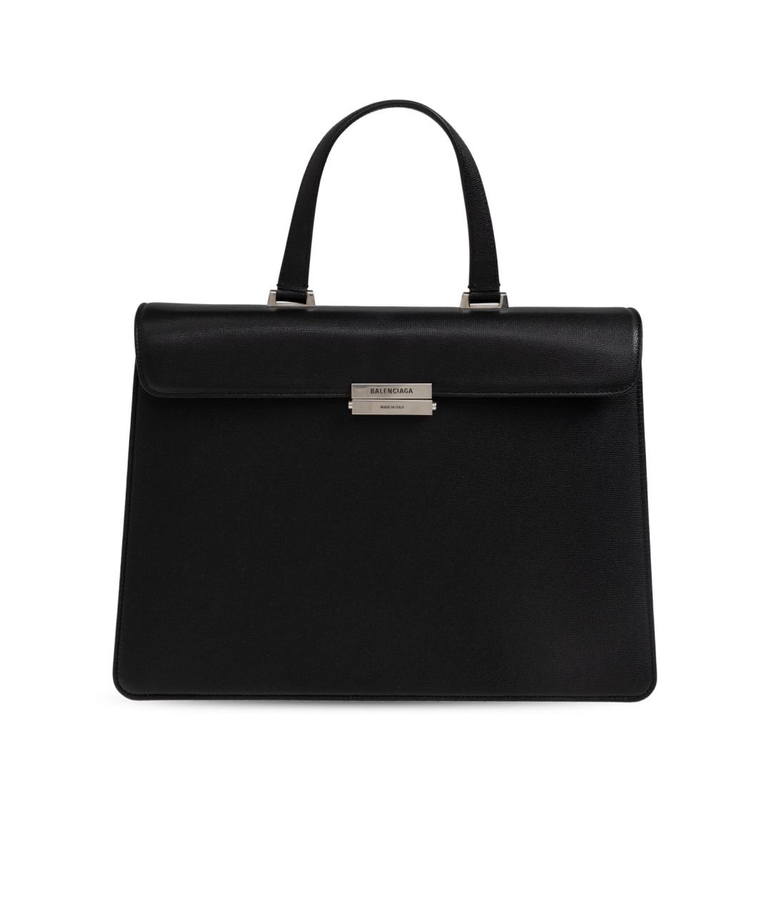 BALENCIAGA Черная кожаная сумка с короткими ручками, фото 7