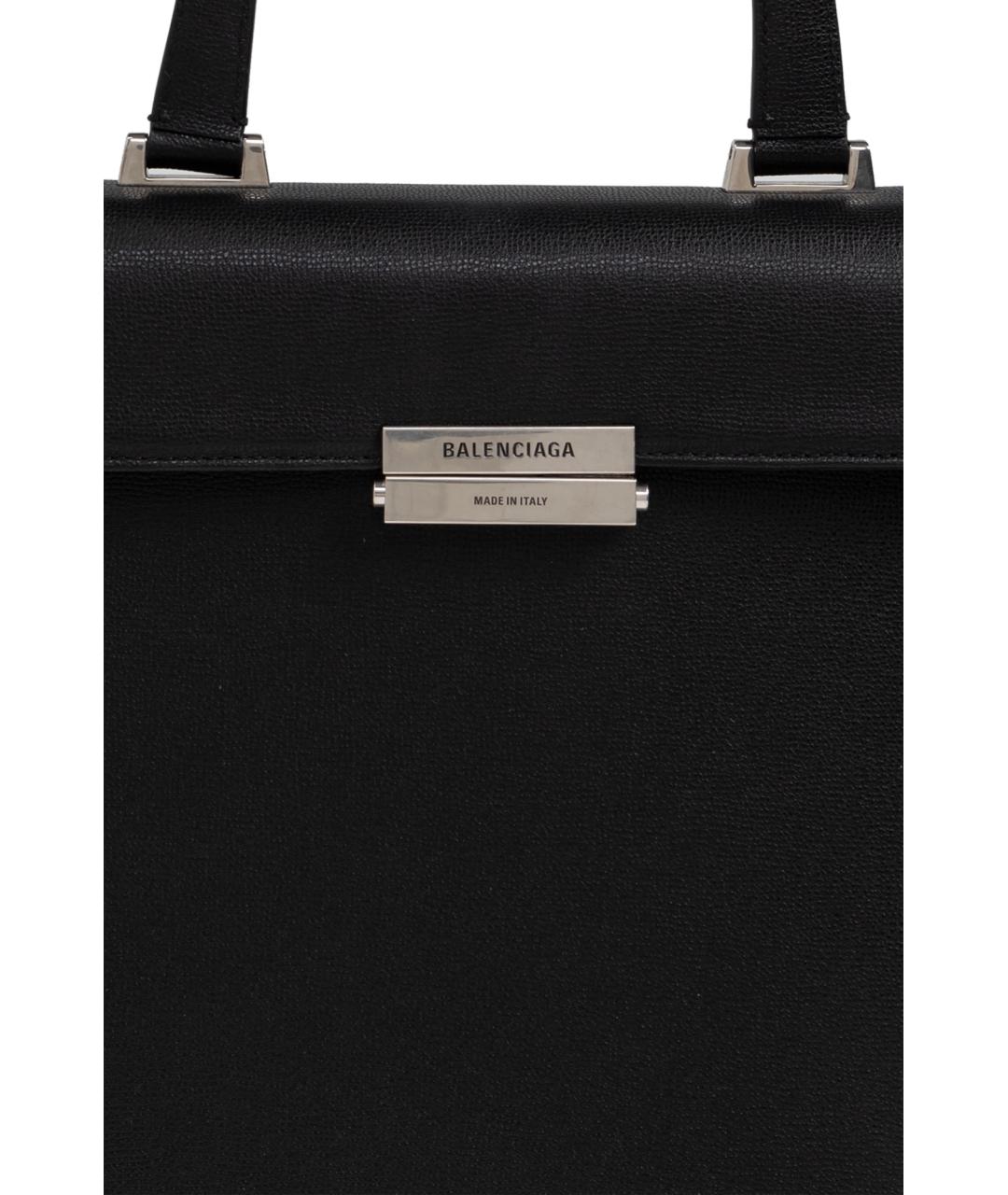 BALENCIAGA Черная кожаная сумка с короткими ручками, фото 5