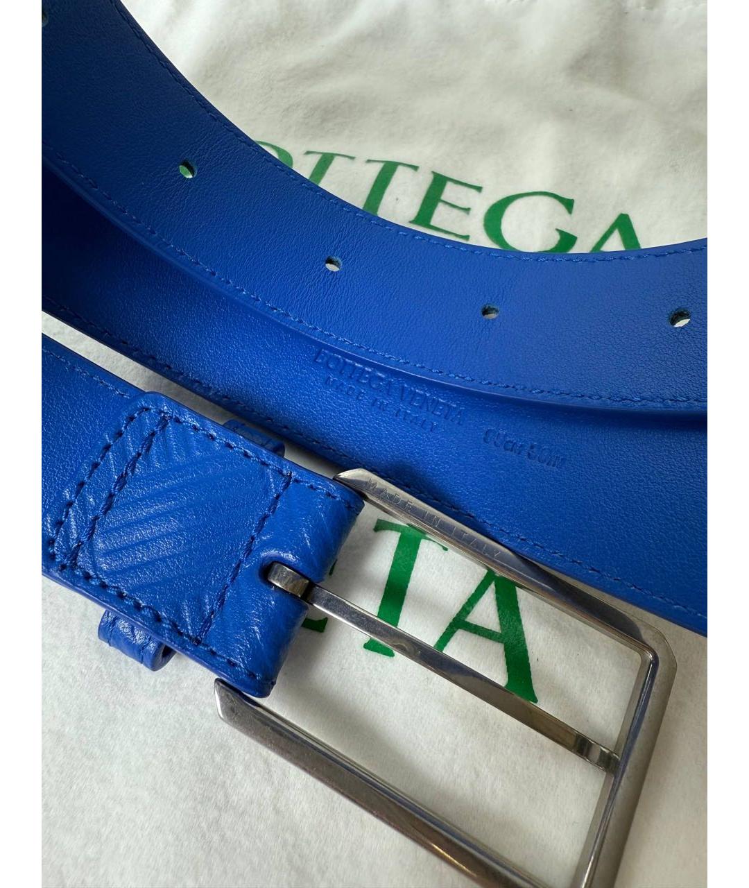 BOTTEGA VENETA Синий кожаный ремень, фото 5