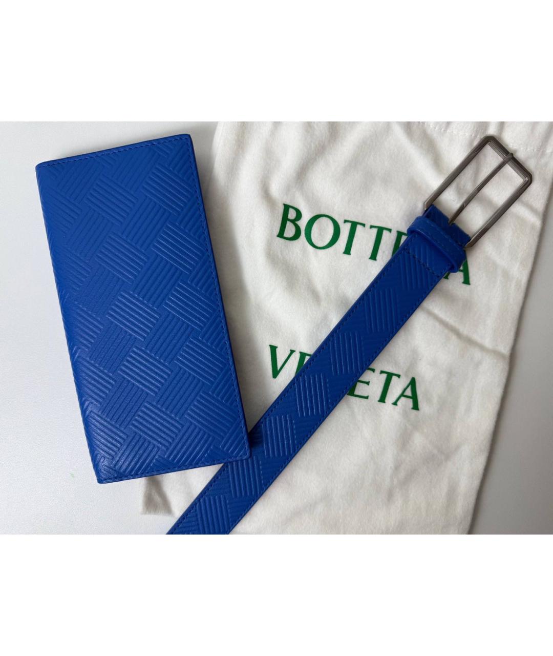 BOTTEGA VENETA Синий кожаный ремень, фото 3