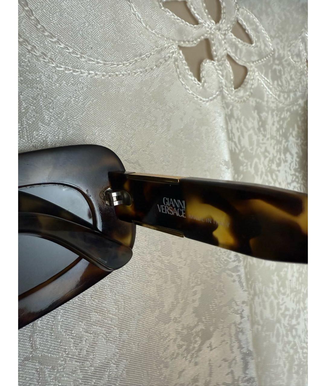 VERSACE Коричневые пластиковые солнцезащитные очки, фото 5