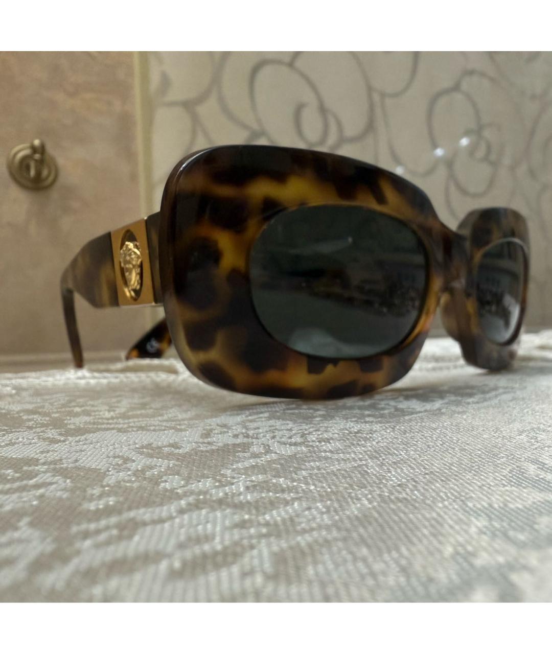 VERSACE Коричневые пластиковые солнцезащитные очки, фото 2