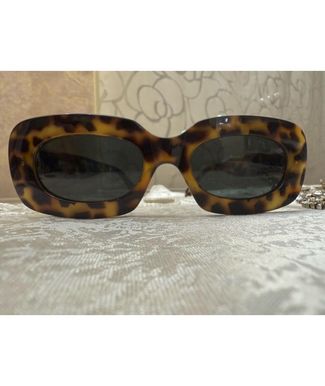 VERSACE Коричневые пластиковые солнцезащитные очки, фото 7