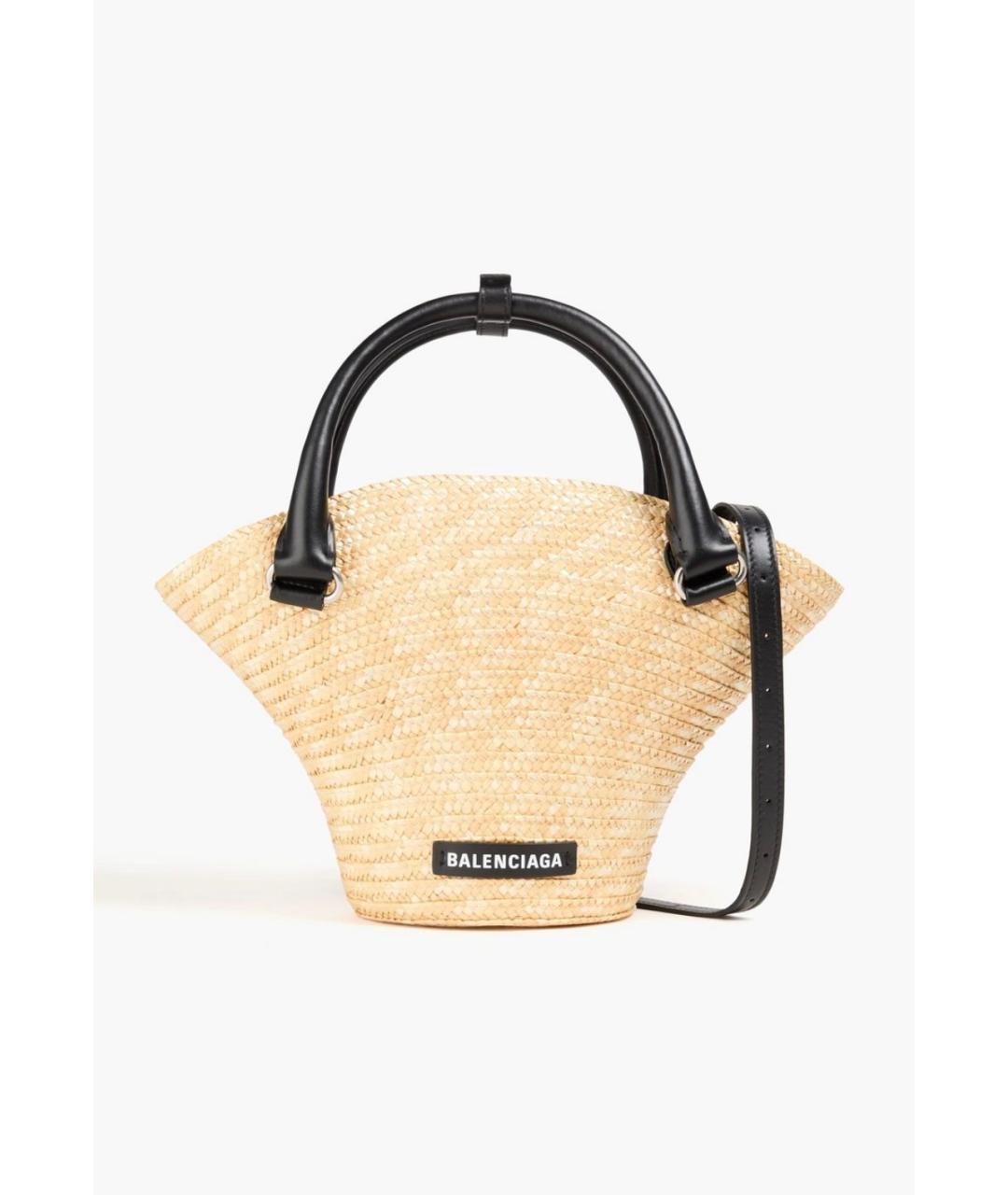 BALENCIAGA Бежевая пелетеная сумка с короткими ручками, фото 4