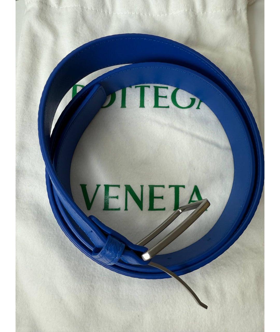 BOTTEGA VENETA Синий кожаный кошелек, фото 3