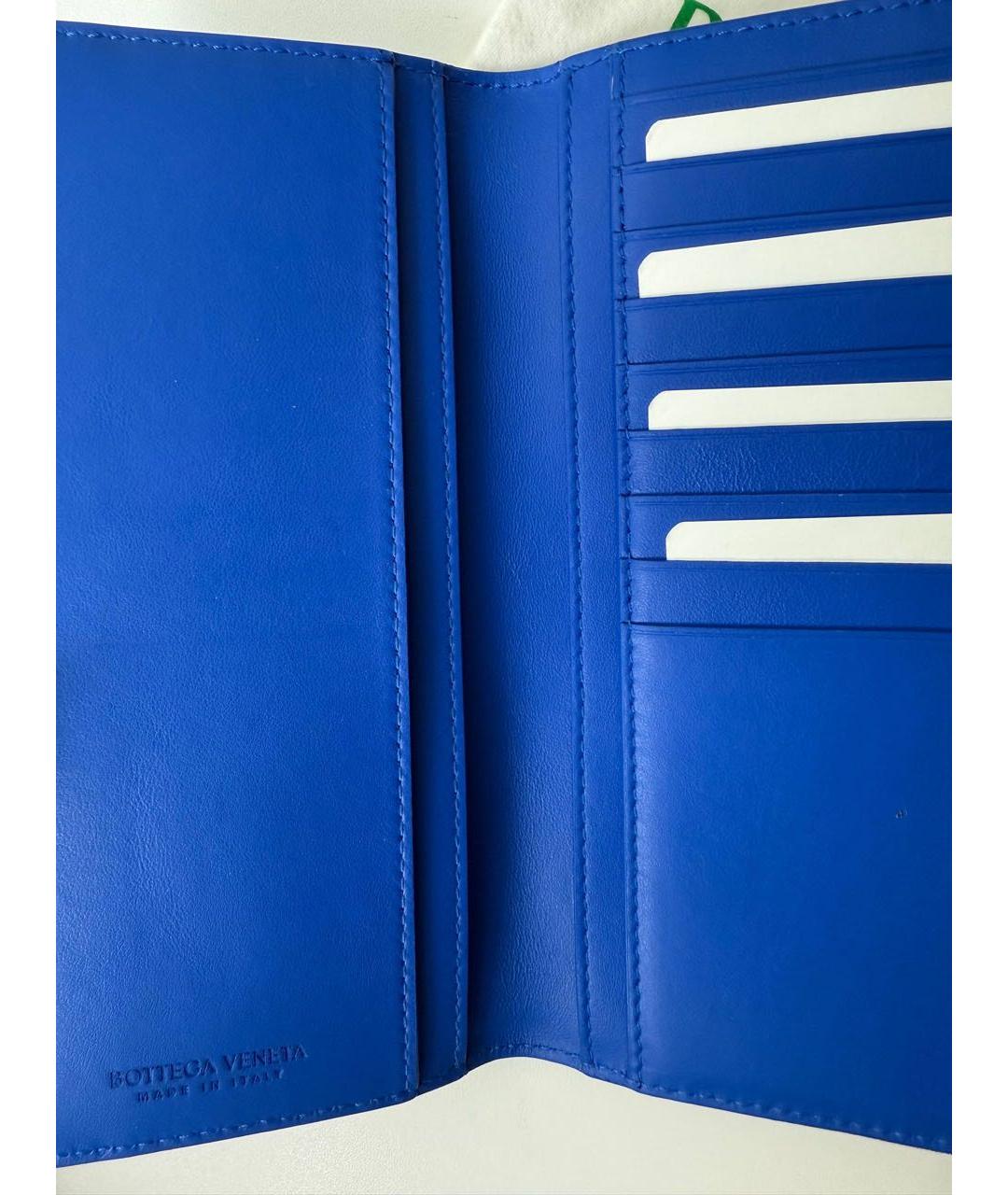 BOTTEGA VENETA Синий кожаный кошелек, фото 6