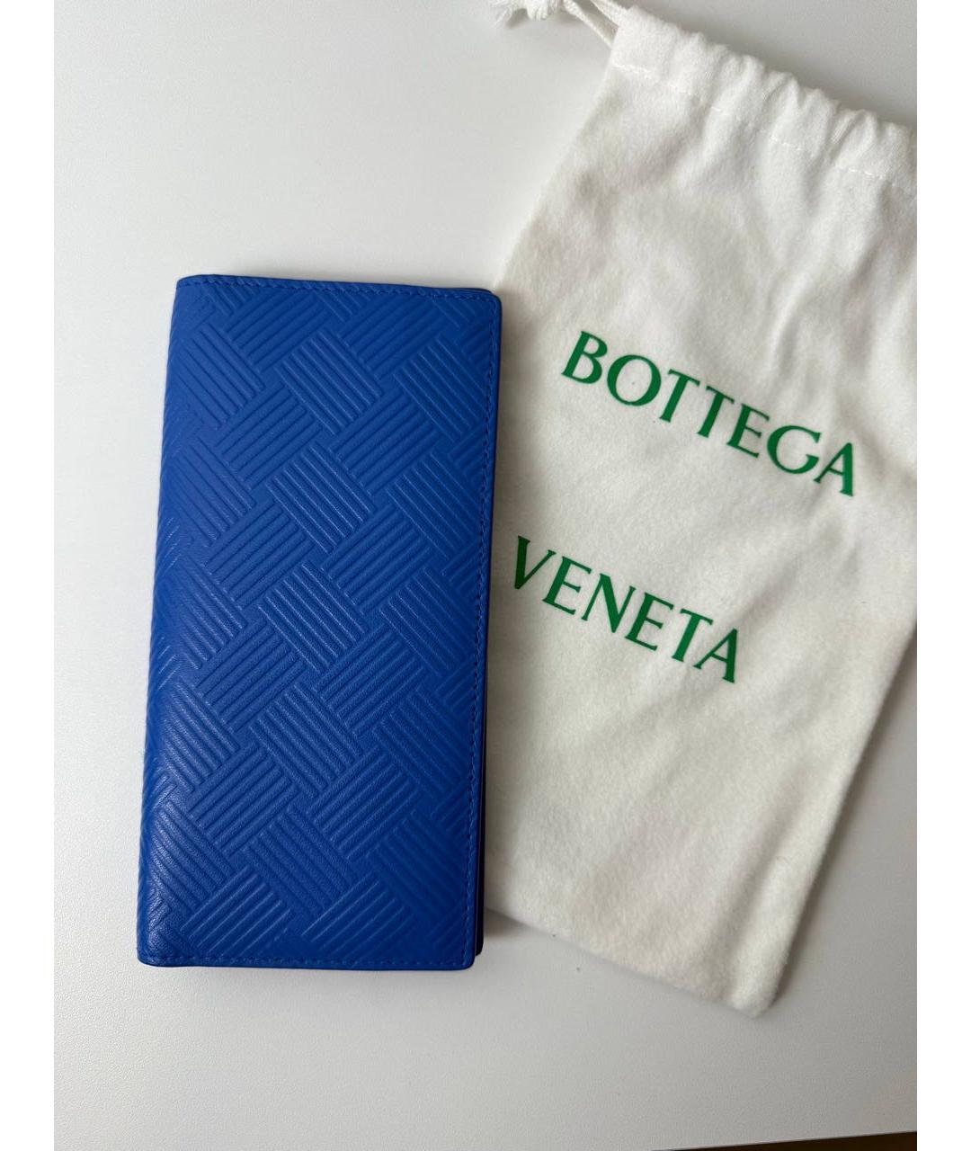 BOTTEGA VENETA Синий кожаный кошелек, фото 9
