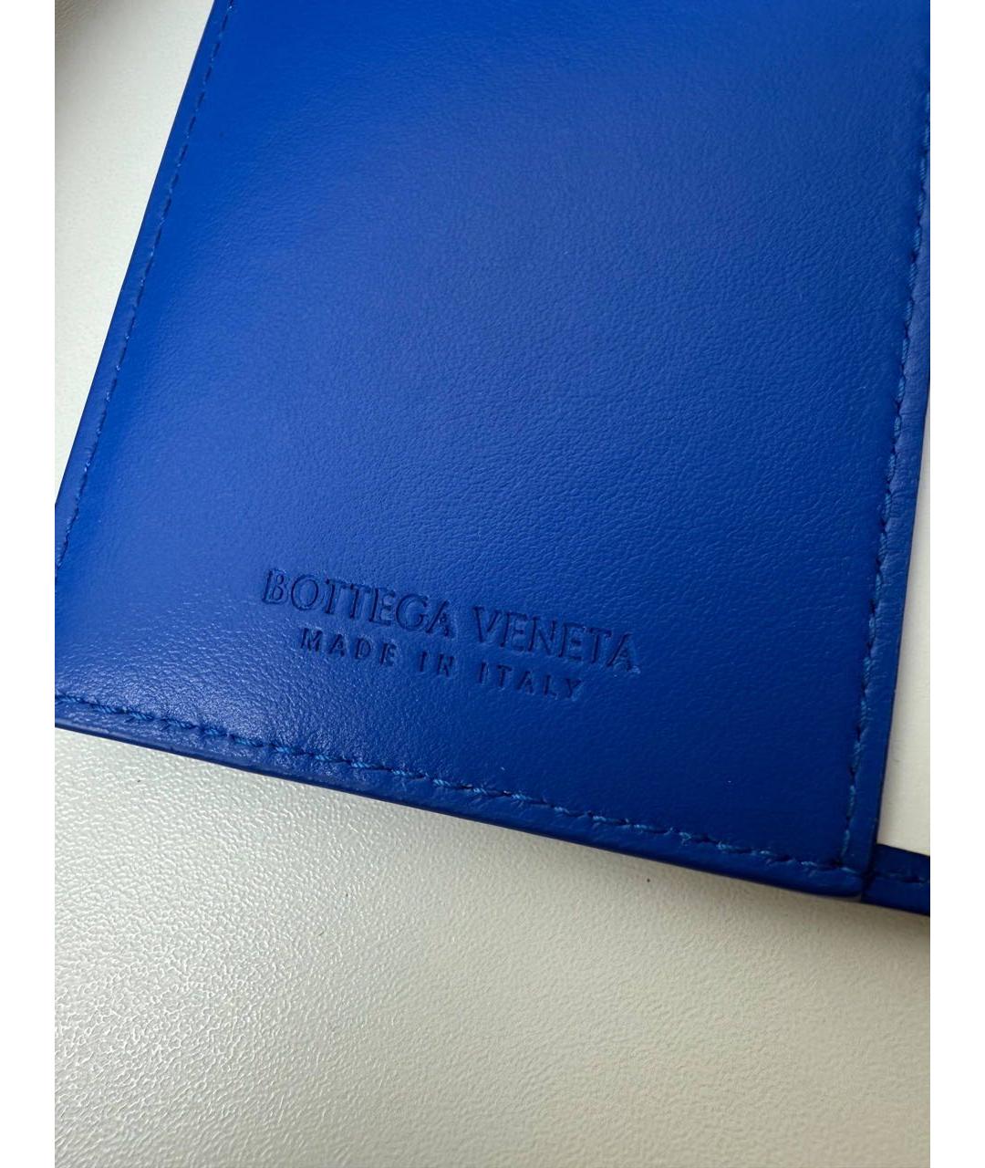 BOTTEGA VENETA Синий кожаный кошелек, фото 5