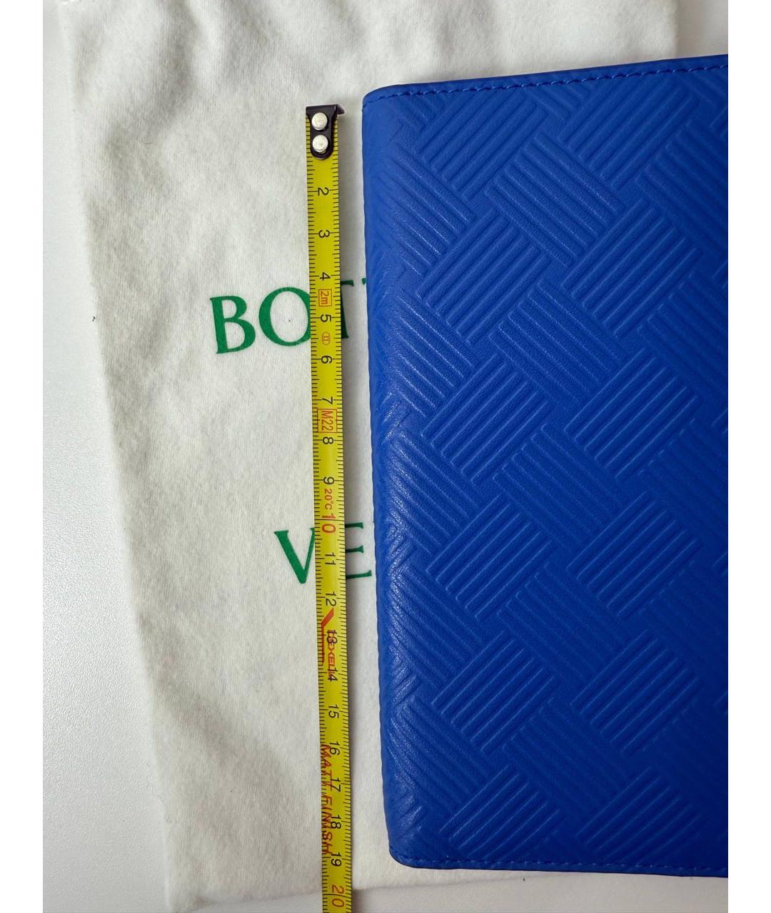 BOTTEGA VENETA Синий кожаный кошелек, фото 7