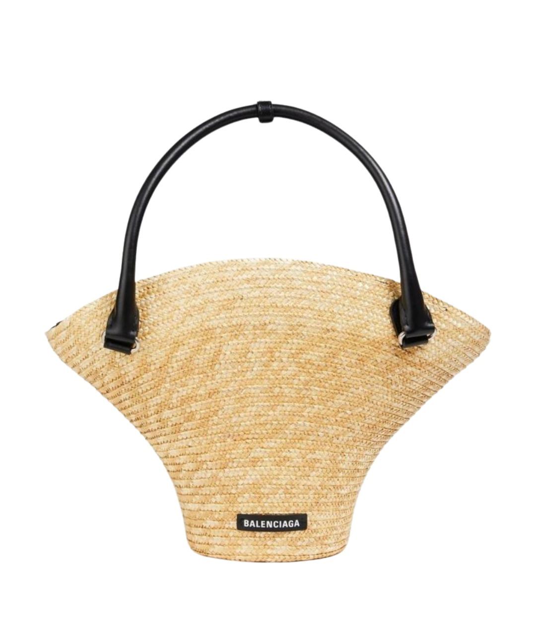 BALENCIAGA Бежевая пелетеная сумка с короткими ручками, фото 1