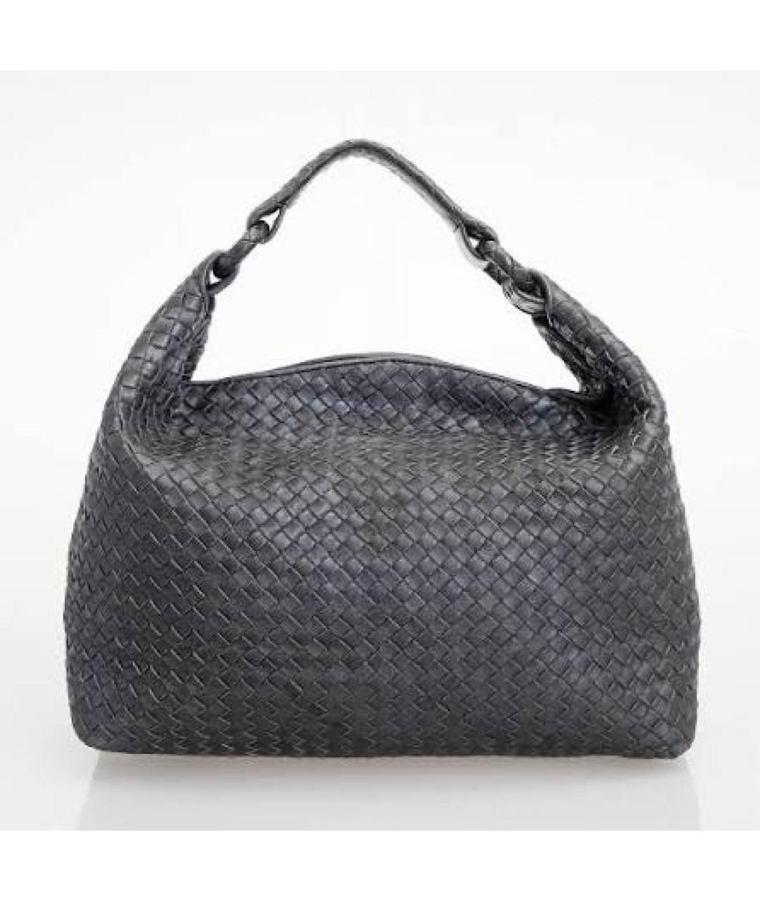 BOTTEGA VENETA Антрацитовая кожаная сумка тоут, фото 9