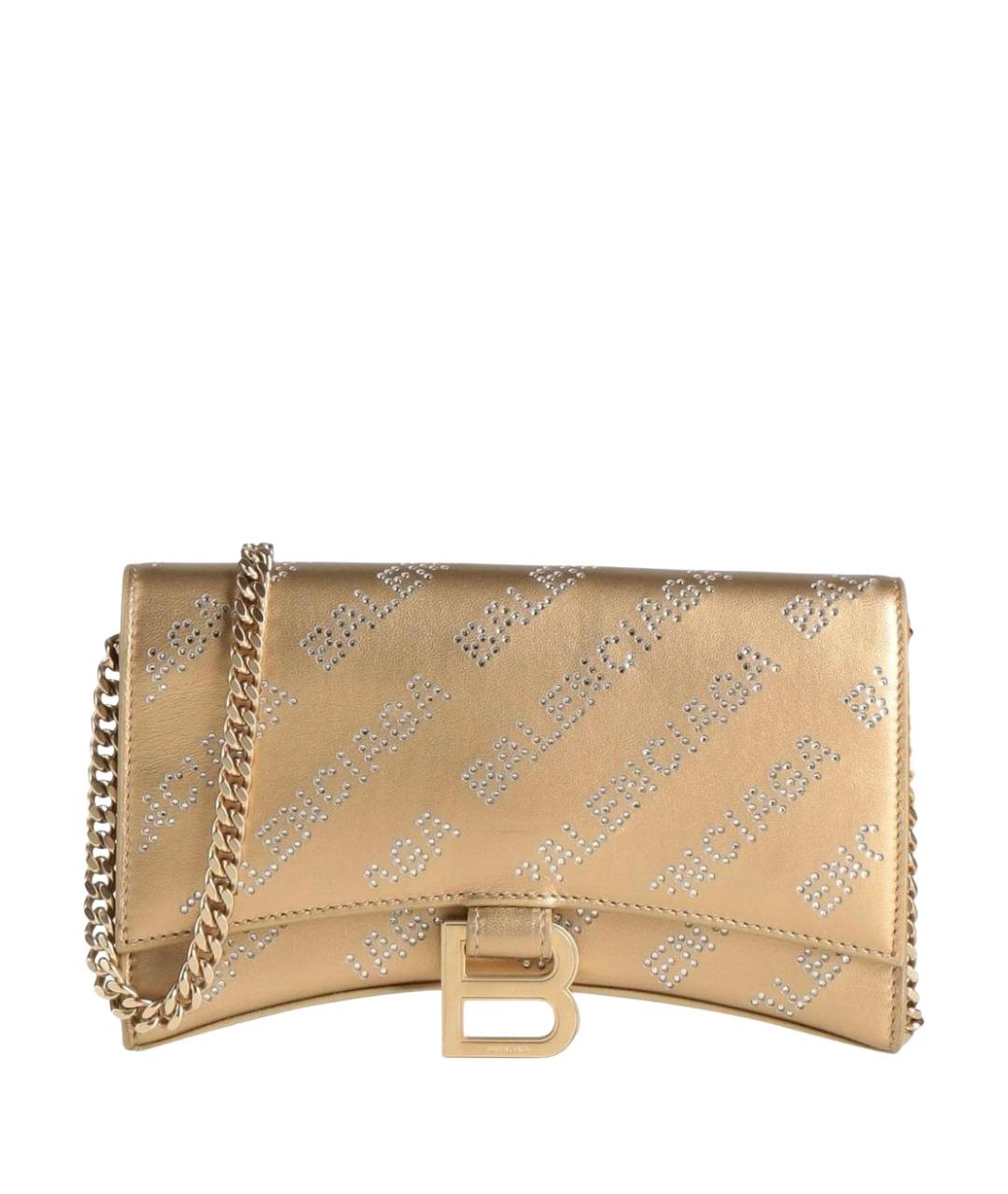 BALENCIAGA Золотая кожаная сумка через плечо, фото 1