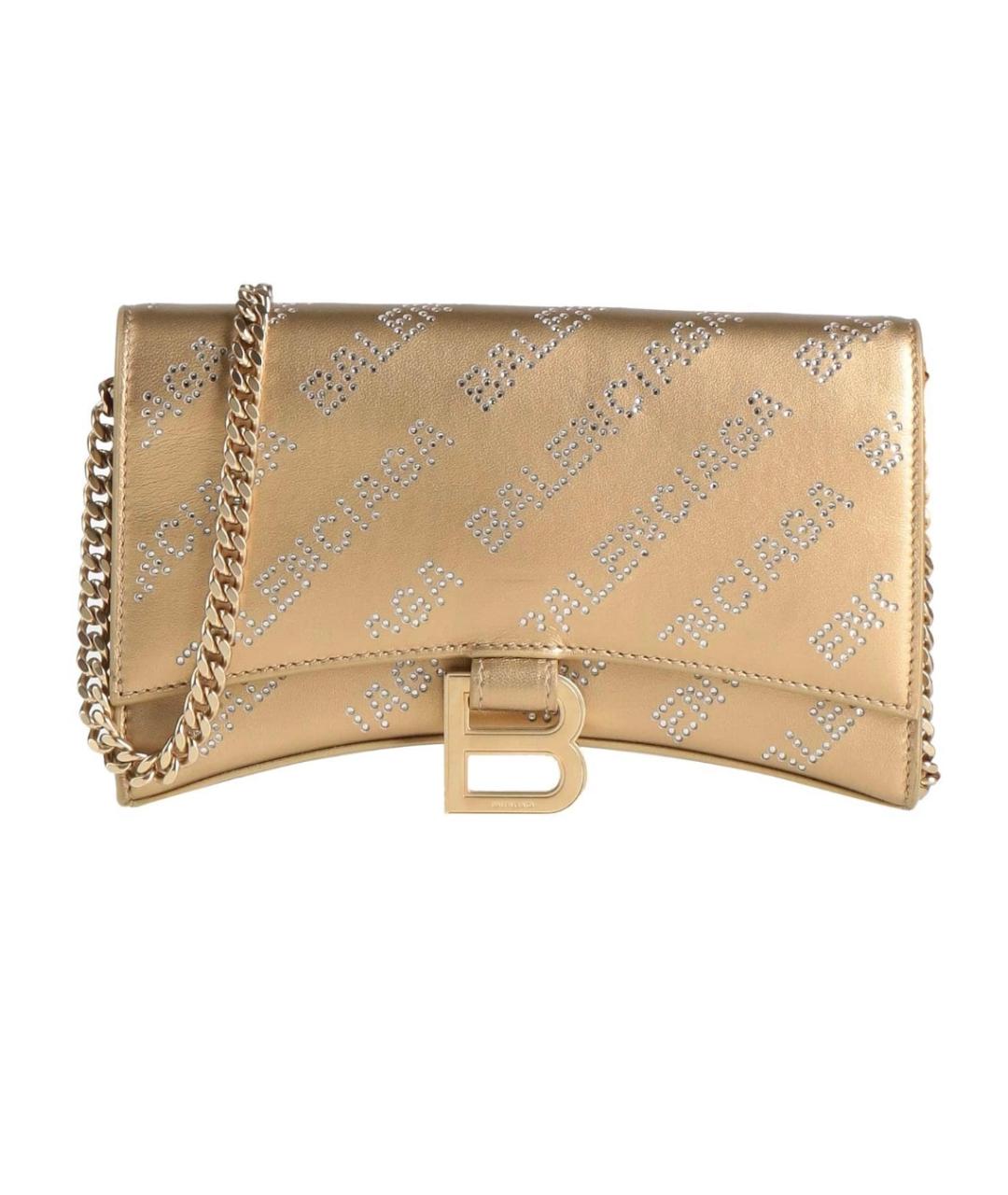 BALENCIAGA Золотая кожаная сумка через плечо, фото 4