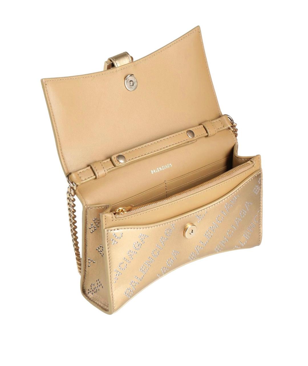BALENCIAGA Золотая кожаная сумка через плечо, фото 3