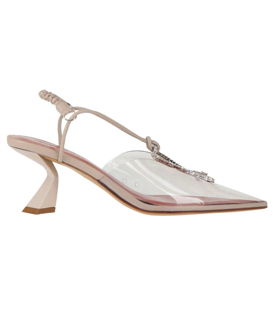 NENSI DOJAKA Бежевые кожаные мюли, фото 5