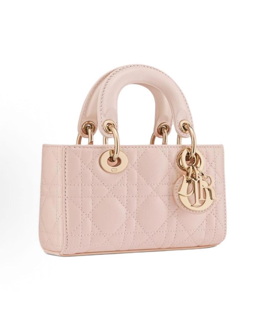 CHRISTIAN DIOR Розовая кожаная сумка с короткими ручками, фото 4