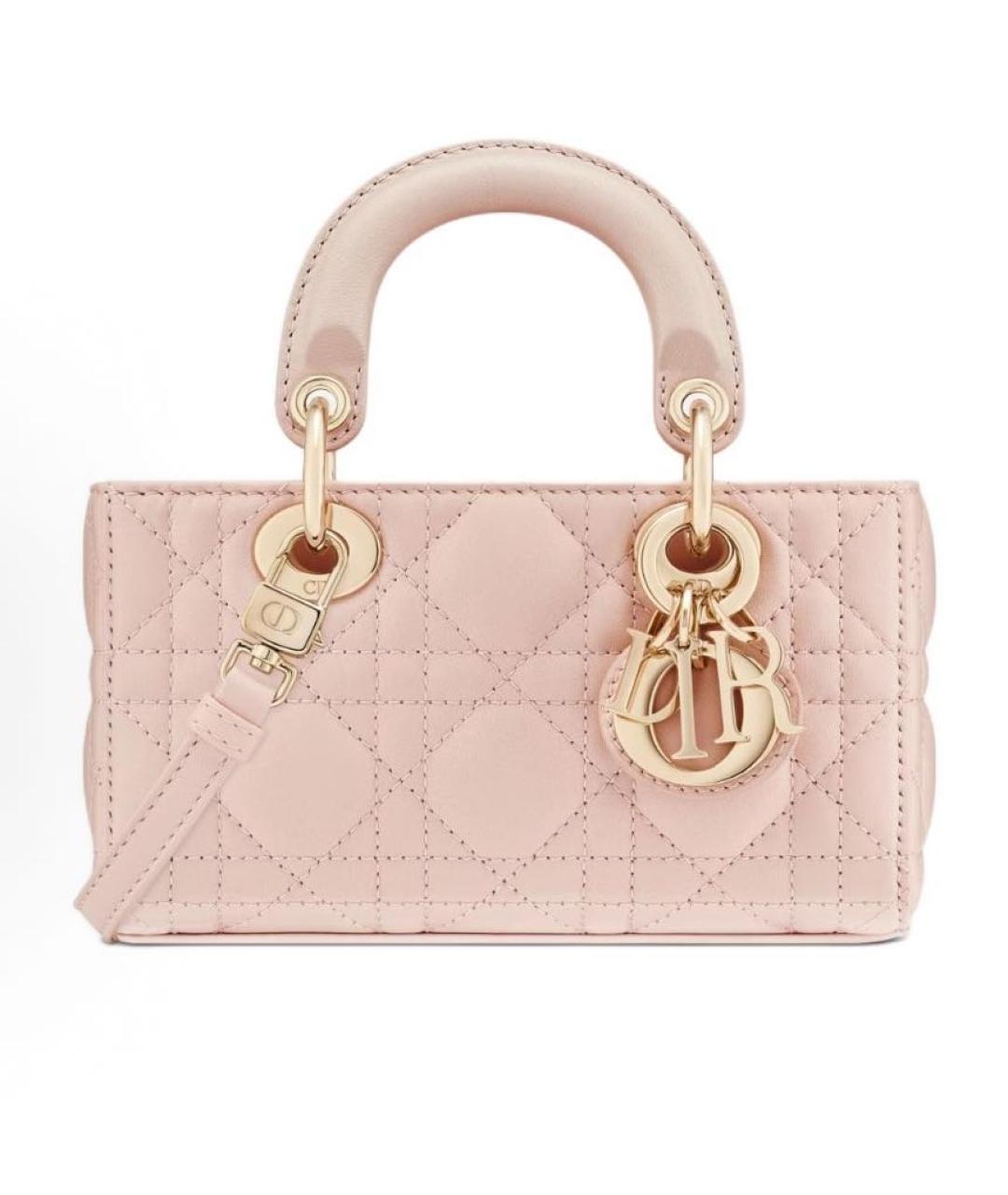 CHRISTIAN DIOR Розовая кожаная сумка с короткими ручками, фото 6
