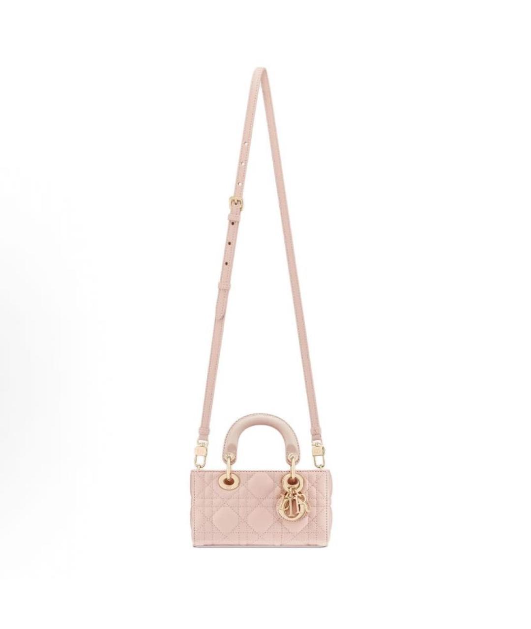 CHRISTIAN DIOR Розовая кожаная сумка с короткими ручками, фото 3
